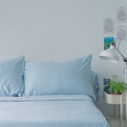 Cotton Duvet Cover Set | Cotton Quilt Cover with Pillow Case Cal King / Glacier Blue