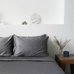 Cotton Duvet Cover Set | Cotton Quilt Cover with Pillow Case Cal King / Persian Grey