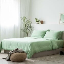 Deluxe Lyocell Bed Sheet Set (100% TENCEL ) | Fitted Sheet, Pillow Bolster Case & Quilt Cover Cal King / Fern Green