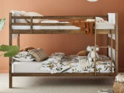 Myer King Single Bunk Bed | Rustic Walnut Hardwood Frame | Shop Online or Instore | B2C Furniture