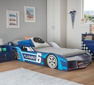 Turbo Race Car Kids Single Bed Blue