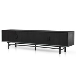 Ex Display - Ducan 2.1m Wooden TV Entertainment Unit - Black by Interior Secrets - AfterPay Available