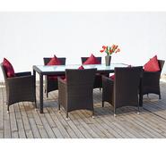 Adele 7 Piece Outdoor Dining Set Brown 6 Seater