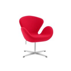 Arne Jacobsen ReplicaF Fabric Swan Accent Relaxing Lounge Chair Red - Red