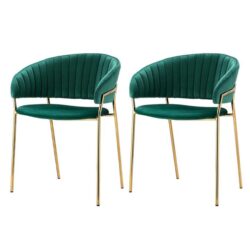 Artiss Dining Chairs Green Velvet Upholstered Set Of 2 Dalia