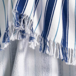 Canningvale Portofino Stripe Beach Blanket - Blue, 100% Cotton