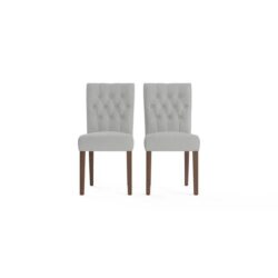 Espen Set of 2 Dining Chairs Cloud Grey/Dark Brown