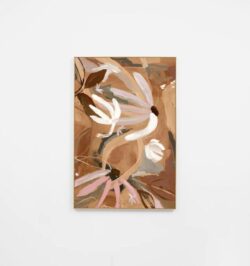 Ex Display - Floral Expression Nutmeg Framed Canvas Wall Art Print by Interior Secrets - AfterPay Available