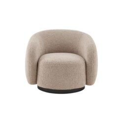 Goldie Swivel Armchairs Relaxing Accent Lounge Chair Natural Boucle - Natural Boucle