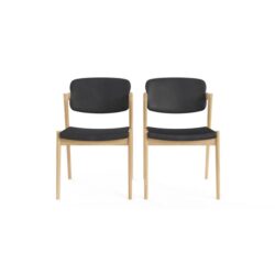 Ingrid Set of 2 Dining Chairs Blond Solid Ash Wood