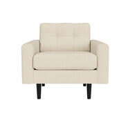 Jazz Armchair With Black Legs White 1 Seater