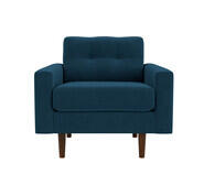 Jazz Armchair With Walnut Legs Blue 1 Seater