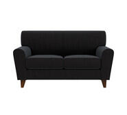 Ruby 2 Seater Sofa With Walnut Legs Black