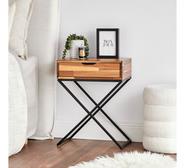 Acacia 1 Drawer Side Table Neutral