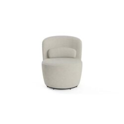 Ada Fabric Swivel Accent Lounge Relaxing Chair - Seashell White