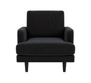 Brighton Armchair With Black Legs Black 1 Seater