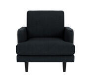 Brighton Armchair With Black Legs Blue 1 Seater