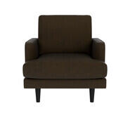 Brighton Armchair With Black Legs Brown 1 Seater