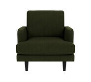 Brighton Armchair With Black Legs Green 1 Seater