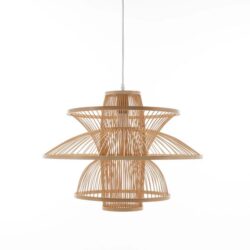 Natural Hand-Woven Bamboo 3-Layer Hanging Light Pendant Lamp