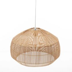 Natural Hand-Woven Bamboo Cage Shaped Hanging Light Pendant Lamp