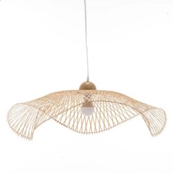 Natural Hand-Woven Bamboo Wave Hanging Pendant Lamp Light Large