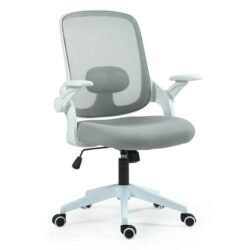 PRE-ORDER FORTIA Ergonomic Office Desk Chair, Coolmesh Fabric, Adjustable Recline, Grey Mesh/White Frame