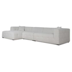 Almira 4 Seater Left Chaise Sofa - Pearl Boucle by Interior Secrets - AfterPay Available