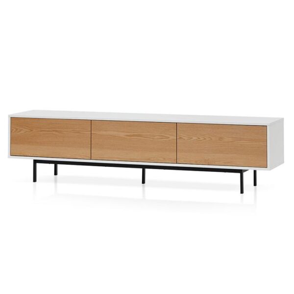 Alto 2m Wooden TV Entertainment Unit With Natural Drawers - White Frame by Interior Secrets - AfterPay Available