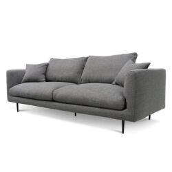 Arlette 4 Seater Fabric Sofa - Noble Grey by Interior Secrets - AfterPay Available