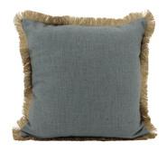 Auna Linen Fringe Cushion Grey