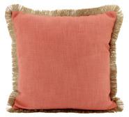 Aura Linen Fringe Cushion Brown