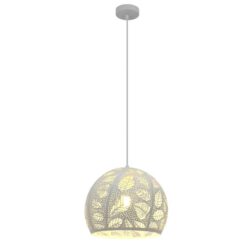 BOTANICA Pendant Lamp Light Interior ES White Embossed Dome OD300mm with White
