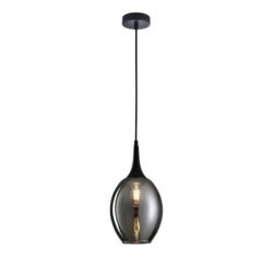 BROTE Pendant Lamp Light Interior ES 72W Black Smoke Wine Glass OD180mm x H340mm