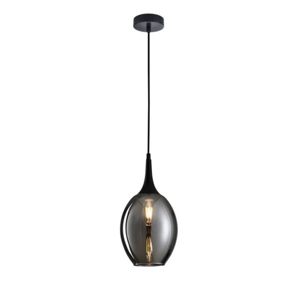 BROTE Pendant Lamp Light Interior ES 72W Black Smoke Wine Glass OD180mm x H340mm