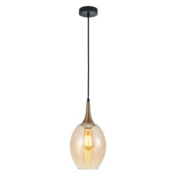BROTE Pendant Lamp Light Interior ES 72W Bronze Amber Wine Glass OD180mm x H340mm