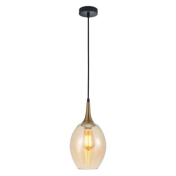 BROTE Pendant Lamp Light Interior ES 72W Bronze Amber Wine Glass OD180mm x H340mm