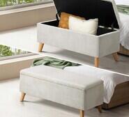 Bassel Storage Ottoman Neutral