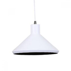 Benson Classic Metal Cone Cord Drop Pendant Light Lamp - Matte White Gold Inside