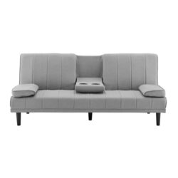 Bonita Pintuck 3-Seater Modern Facbric Sofa Bed - Light Grey - Light Grey