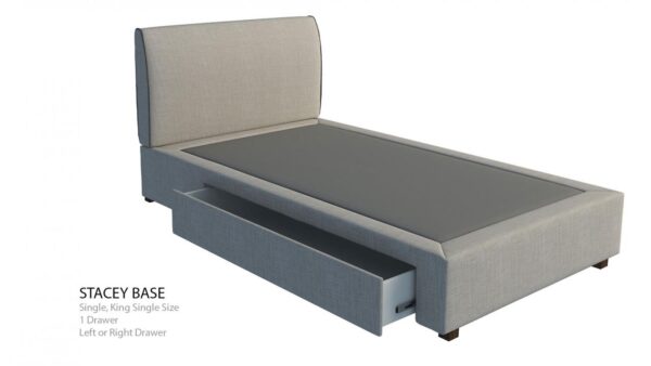 Bono with piping custom upholstered kids bed and choice of storage base