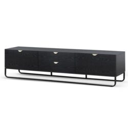 Boyle 2m Wooden TV Entertainment Unit - Black by Interior Secrets - AfterPay Available