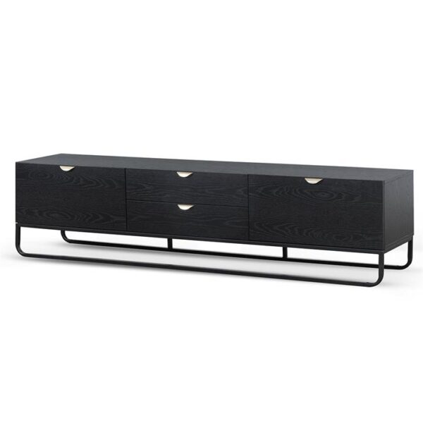 Boyle 2m Wooden TV Entertainment Unit - Black by Interior Secrets - AfterPay Available