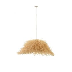 Britta Rattan Shade Oriental Hanging Pendant Light Lamp Natural/Cream