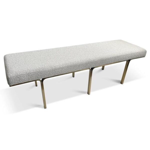 Brittan 1.5m Brushed Gold Ottoman - Clay Grey by Interior Secrets - AfterPay Available