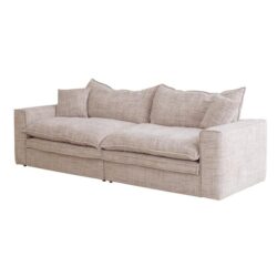 Bucha 3 Seater Fabric Sofa - Cream by Interior Secrets - AfterPay Available