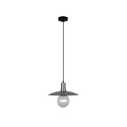 CHAPEAU Pendant Lamp Light Interior ES Smoke Glass Coolie with Satin Chrome Highlight OD300mm