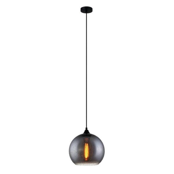 CHUVA Pendant Lamp Light Interior ES Smoke Black (Glass) Wine Glass with Raindrop OD250mm