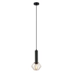 CORAZON Pendant Lamp Light Interior ES Matte Black with Copper Cage Diamond OD150mm