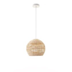 Carissa Bamboo Rattan Pendant Light Lamp Cream Natural Small